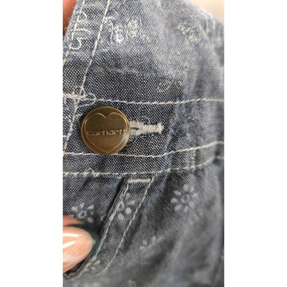 Carhartt Infant Denim Overalls 3M Blue Clover Print Baby Jumpsuit Romper - Picture 4 of 4